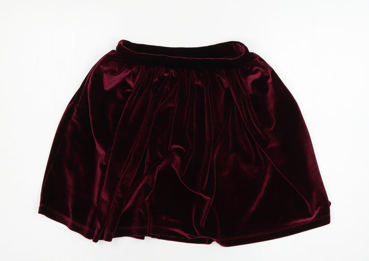 Topshop Womens Purple Velour Flare Skirt Size 6