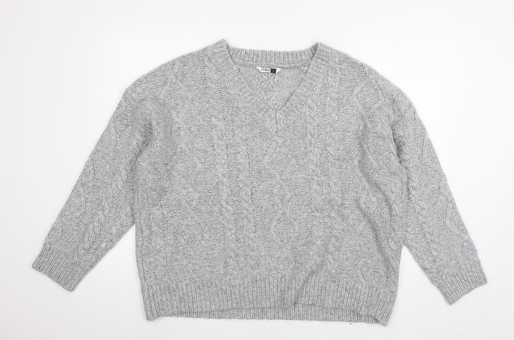 PEP & CO Womens Grey  Knit Pullover Jumper Size 16