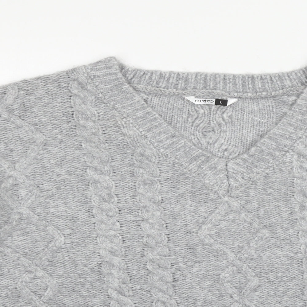 PEP & CO Womens Grey  Knit Pullover Jumper Size 16