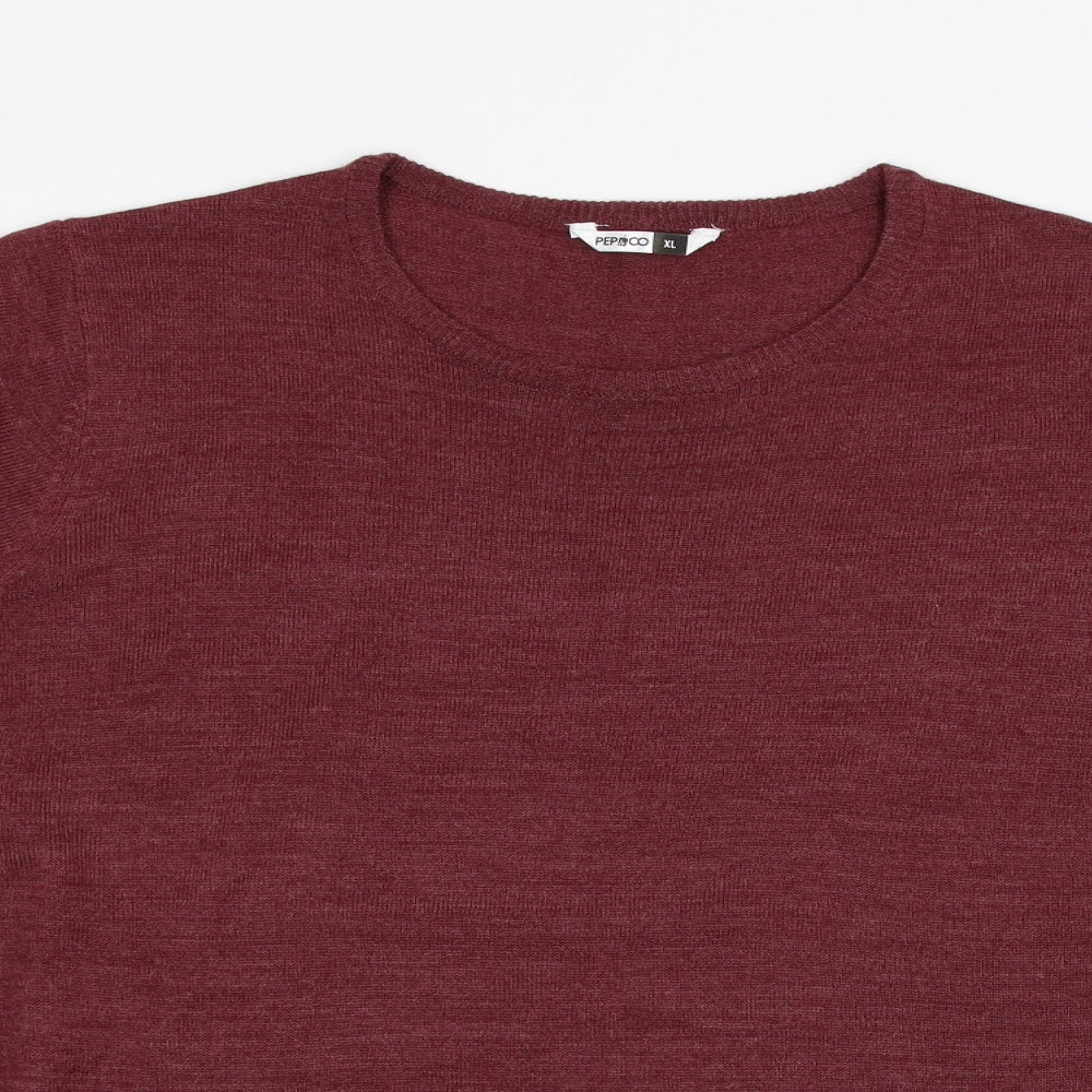 Pep & Co Mens Red  Knit Pullover Jumper Size XL
