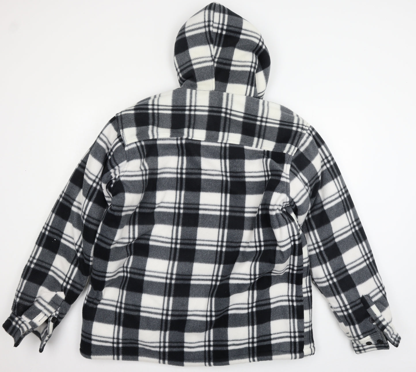 Cotton Works Mens Grey Plaid Fleece Jacket  Size M