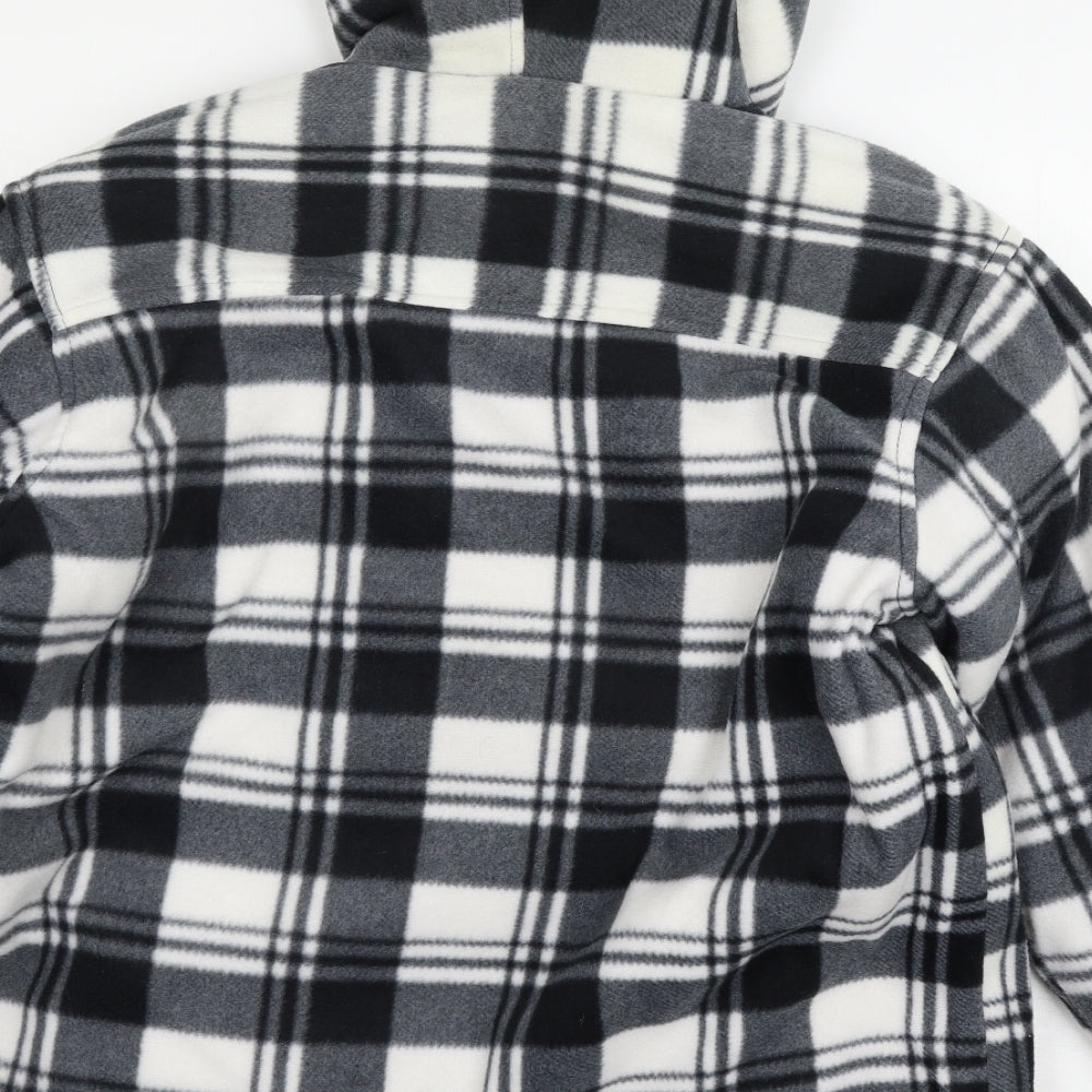 Cotton Works Mens Grey Plaid Fleece Jacket  Size M