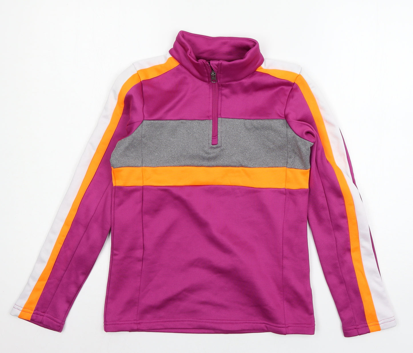 Crane Girls Purple Striped Jersey Pullover Sweatshirt Size 11-12 Years