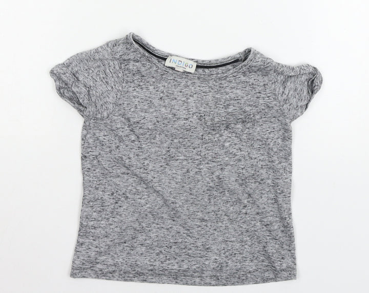 Indigo Girls Grey Jersey Basic T-Shirt Size 4-5 Years