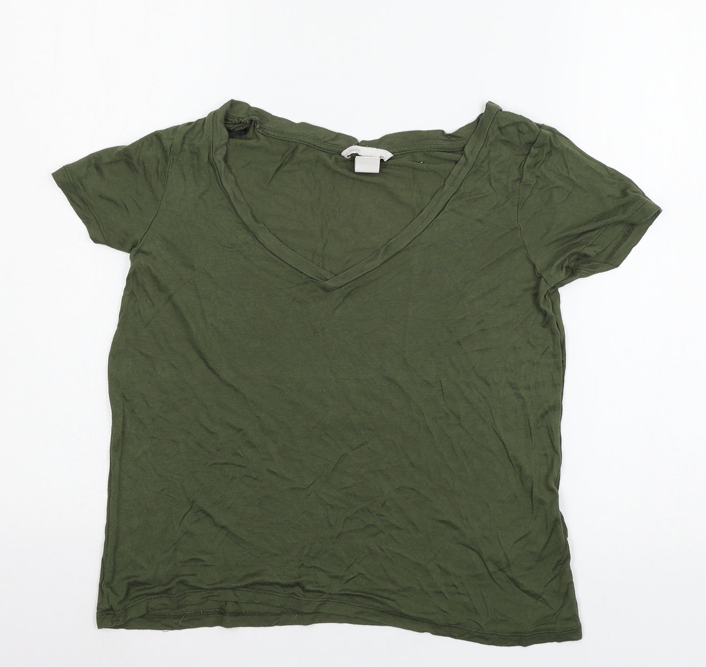 H&M Womens Green  Jersey Basic T-Shirt Size XS