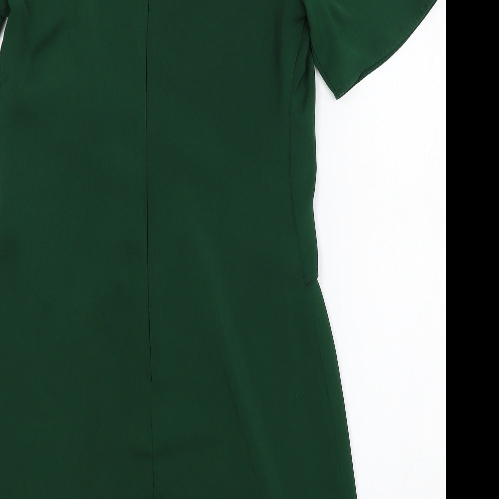 Warehouse Womens Green   T-Shirt Dress  Size 8  - knot detail