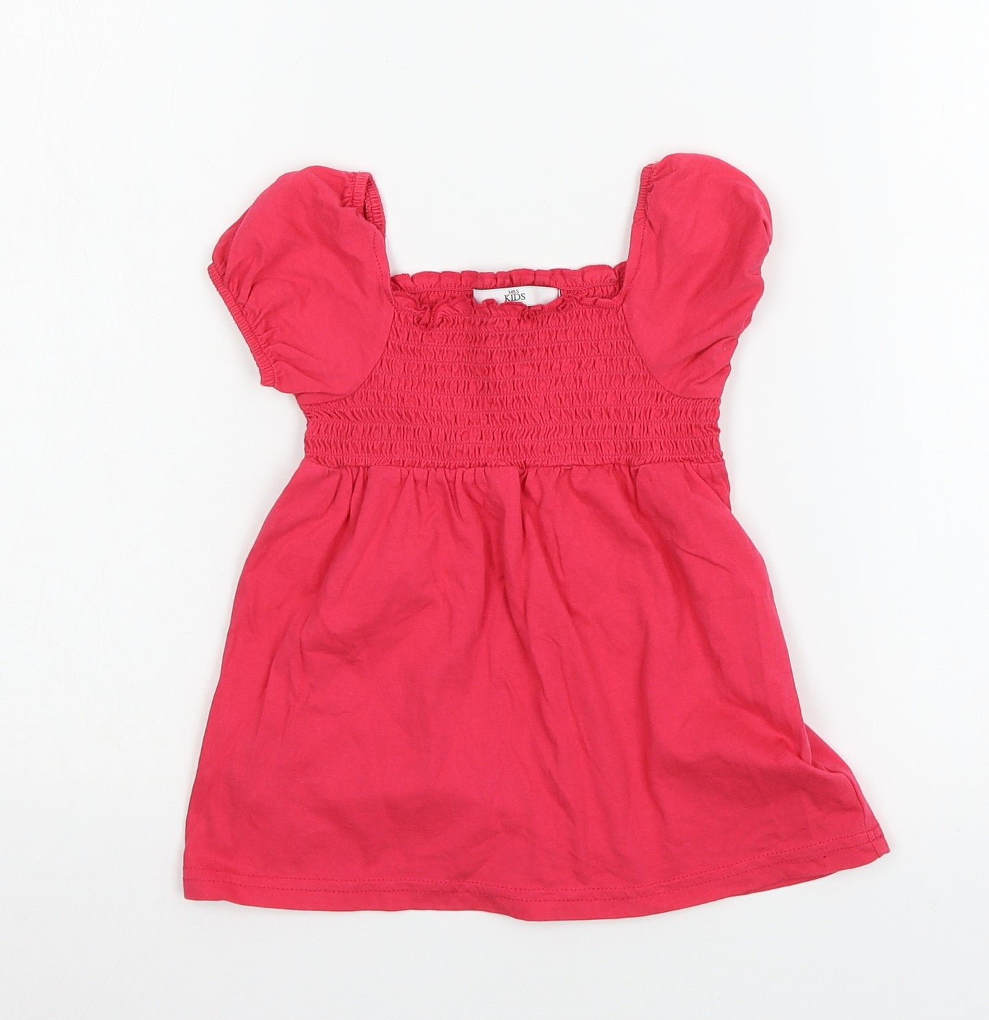 Marks and Spencer Girls Pink  Jersey Basic T-Shirt Size 3-4 Years