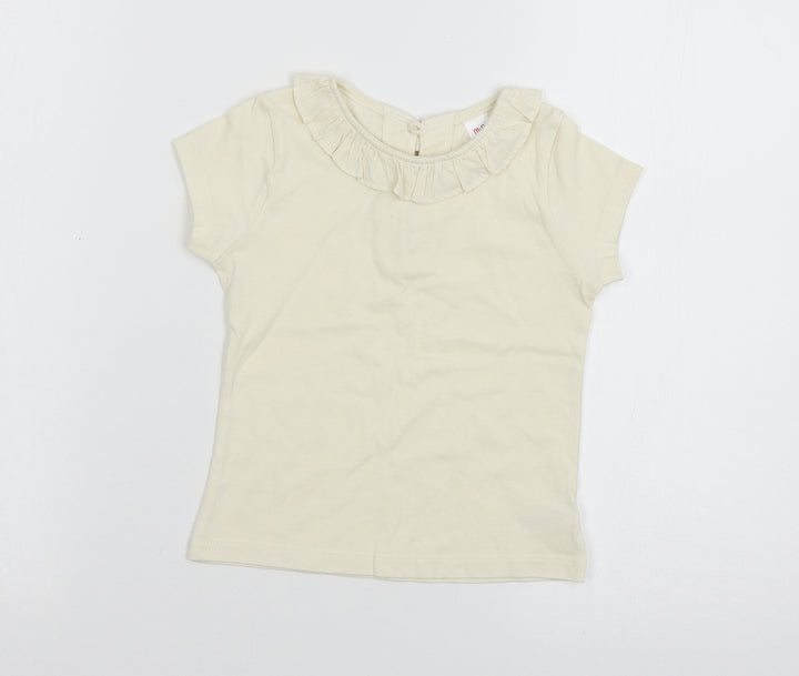 Mini Club Girls Beige Jersey Basic T-Shirt Size 3-4 Years