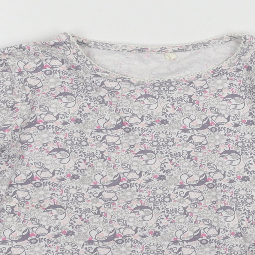 George Girls Grey Geometric Jersey Basic T-Shirt Size 5-6 Years
