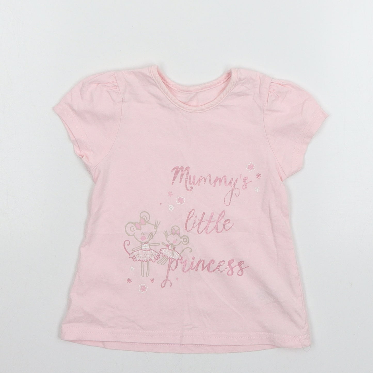 George Girls Pink  Jersey Basic T-Shirt Size 12-18 Months  - mummys little princess