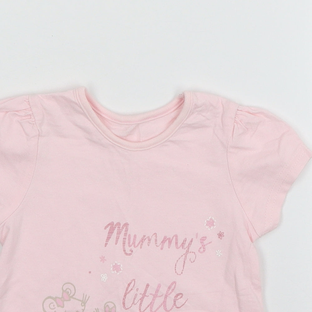 George Girls Pink  Jersey Basic T-Shirt Size 12-18 Months  - mummys little princess