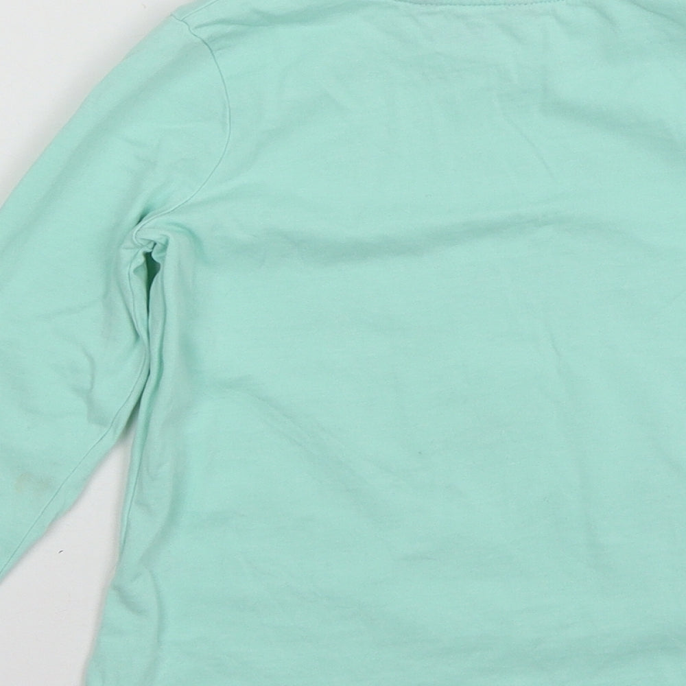George Girls Green  Jersey Basic T-Shirt Size 5-6 Years  - Unicorn