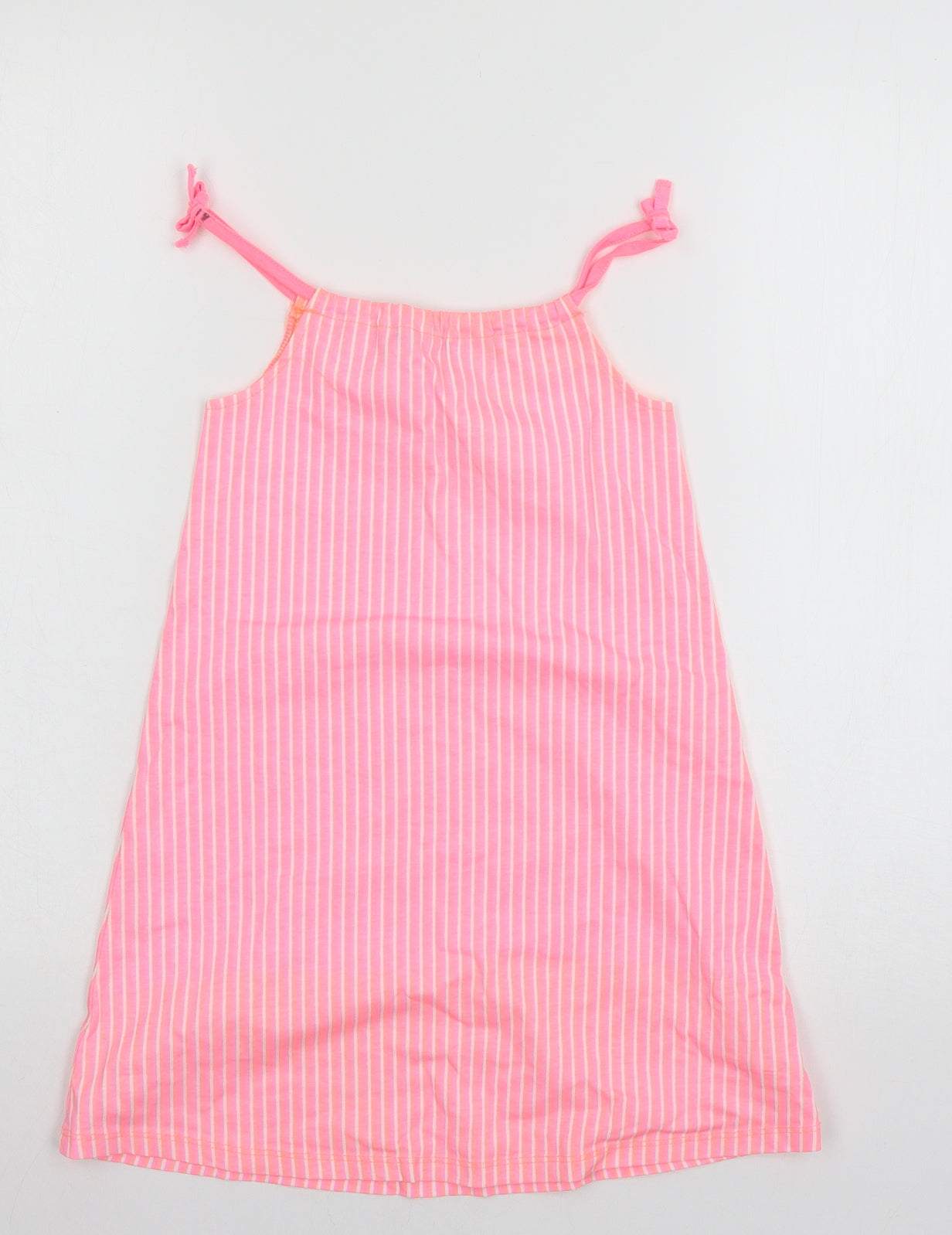 George Girls Pink Striped Jersey Tank Dress  Size 5-6 Years