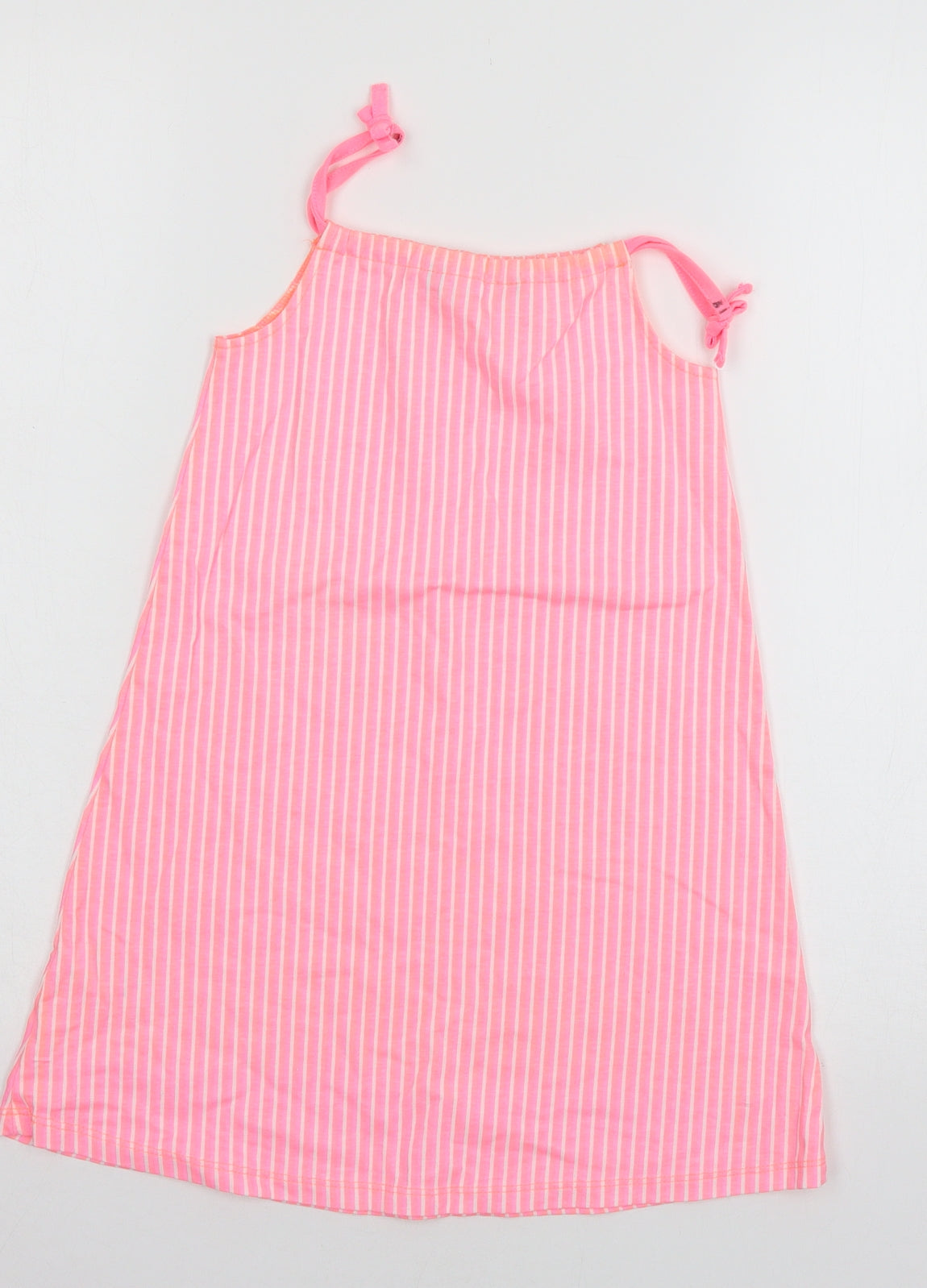 George Girls Pink Striped Jersey Tank Dress  Size 5-6 Years