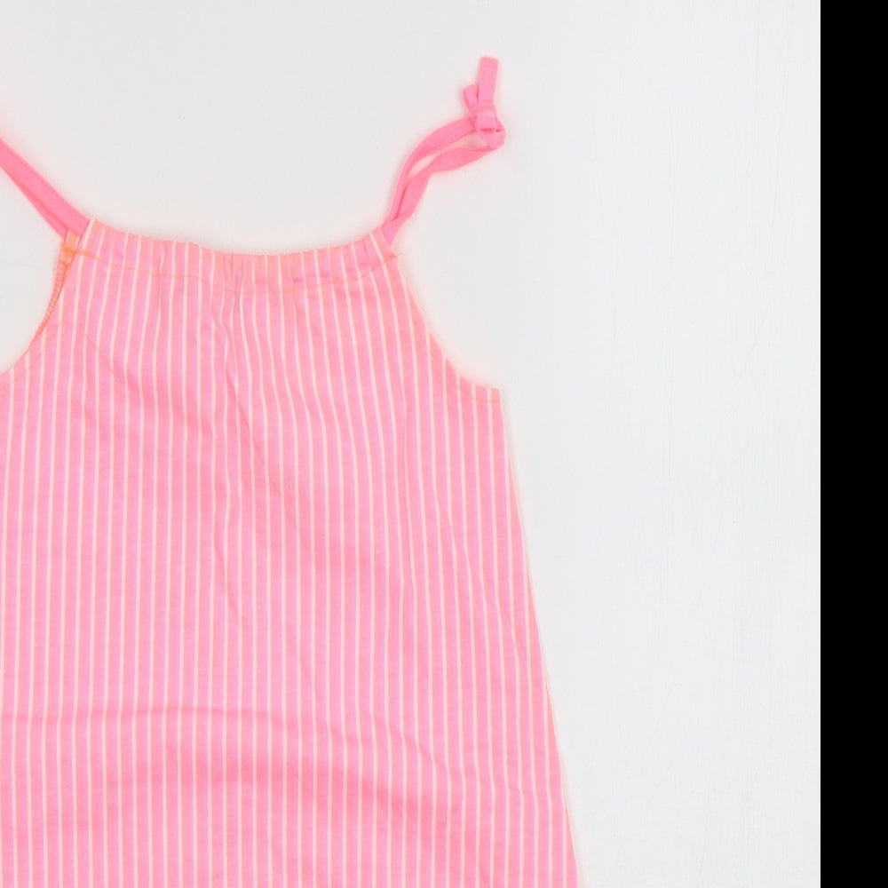 George Girls Pink Striped Jersey Tank Dress  Size 5-6 Years