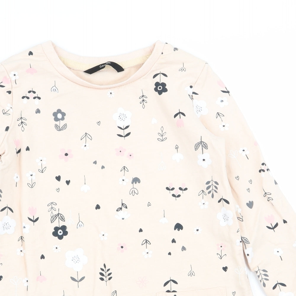 Asda George Girls Pink Floral  Jumper Dress  Size 4-5 Years