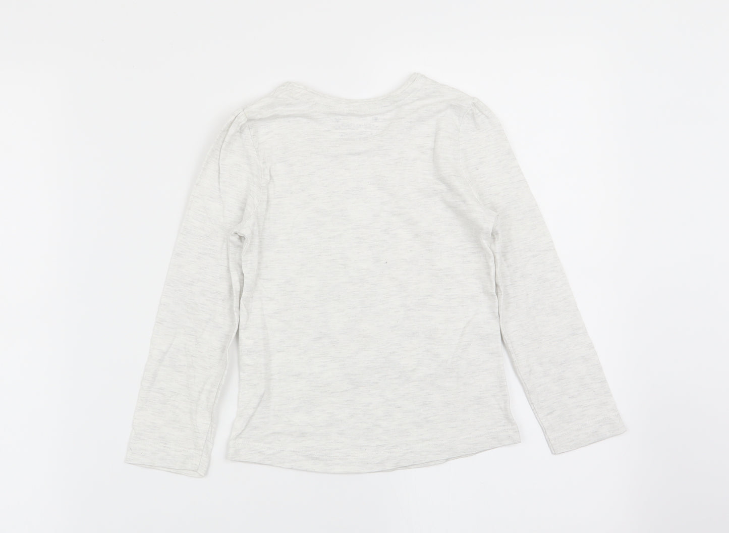 Primark Girls Grey   Basic T-Shirt Size 3-4 Years  - christmas