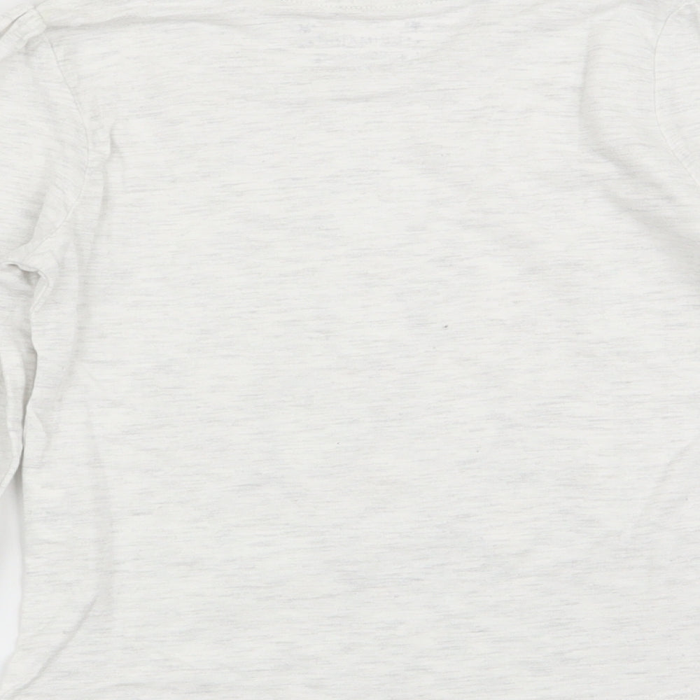 Primark Girls Grey   Basic T-Shirt Size 3-4 Years  - christmas