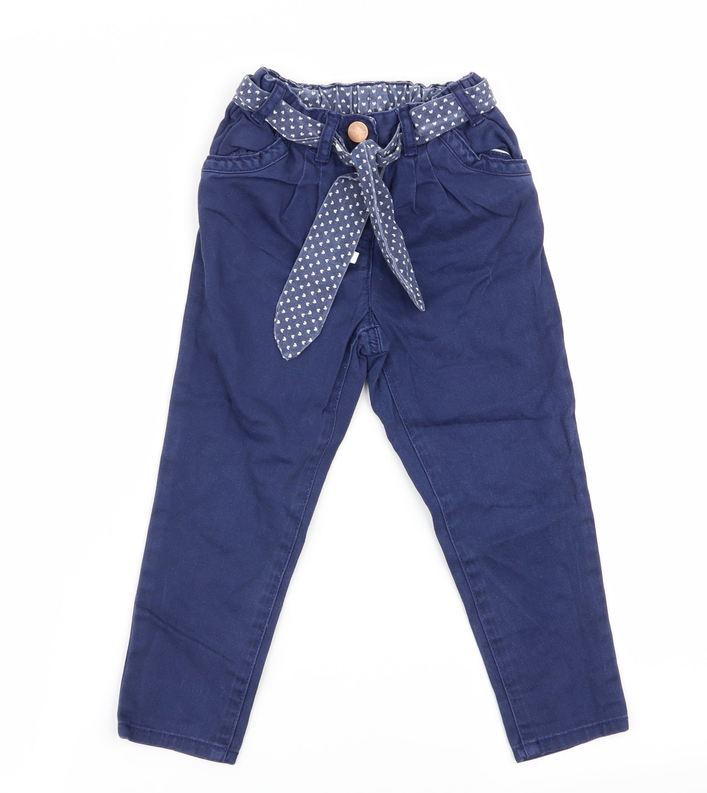 Asda George Girls Blue   Cargo Trousers Size 18-24 Months  - chino