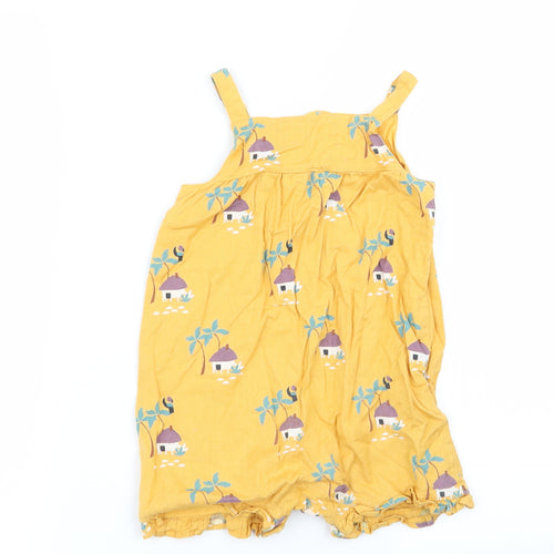 M&S Girls Yellow   Dungaree One-Piece Size 12-18 Months