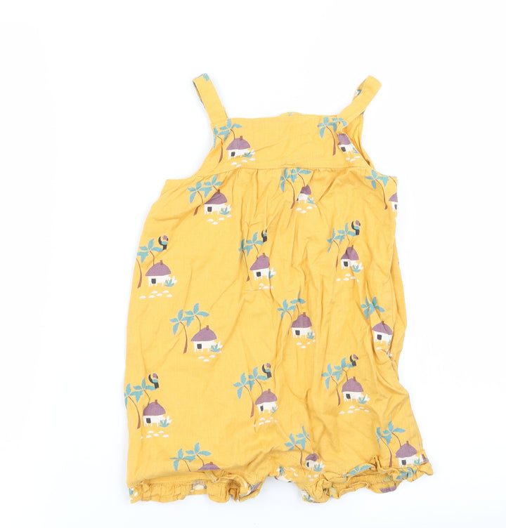 M&S Girls Yellow Dungaree One-Piece Size 12-18 Months