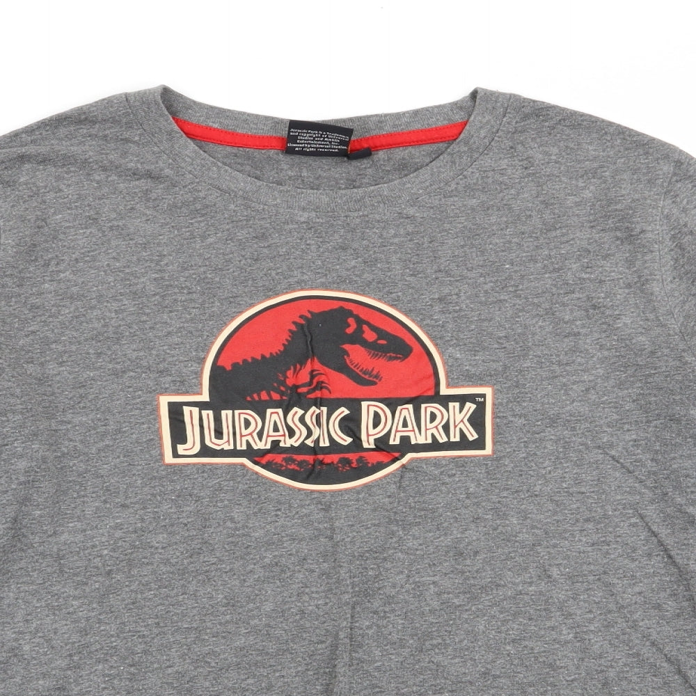 Primark Boys Grey   Basic T-Shirt Size 12-13 Years  - jurassic park