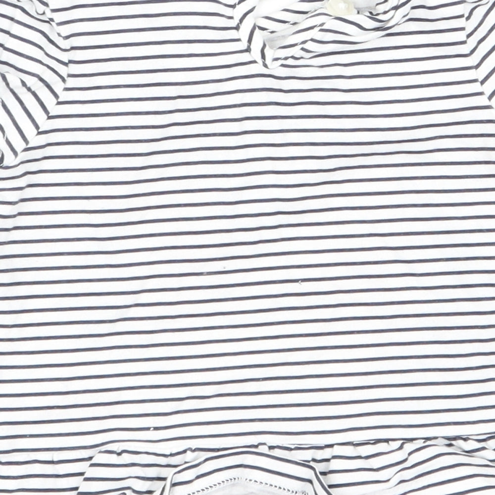 diney Girls Multicoloured Striped  Basic T-Shirt Size 6-9 Months