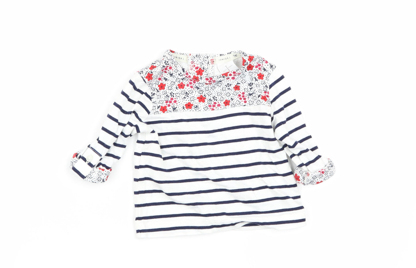 Jasper Conran Girls Multicoloured Striped  Basic T-Shirt Size 3-6 Months