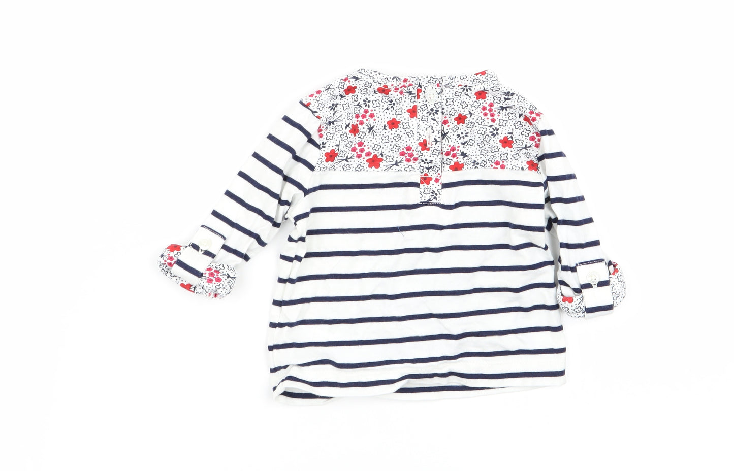 Jasper Conran Girls Multicoloured Striped  Basic T-Shirt Size 3-6 Months