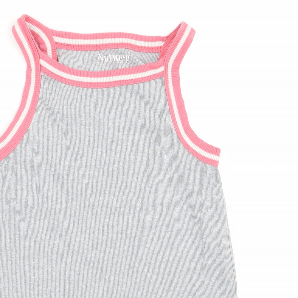 Nutmeg Girls Grey   Basic Tank Size 12-13 Years