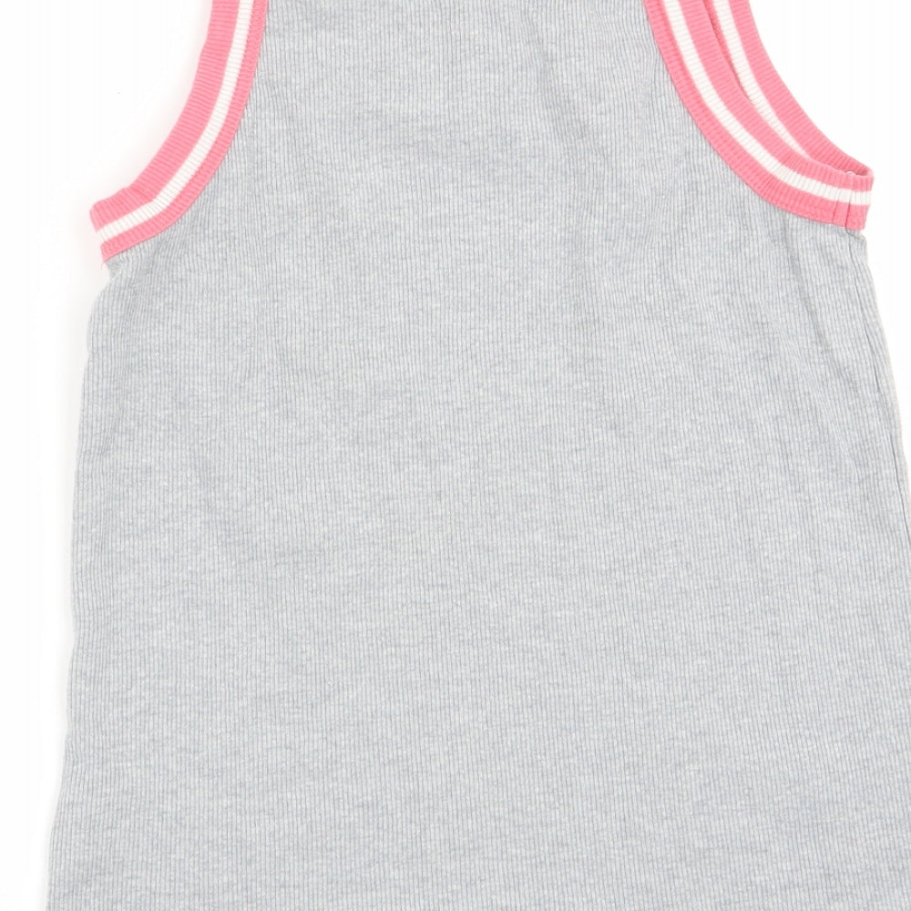 Nutmeg Girls Grey   Basic Tank Size 12-13 Years