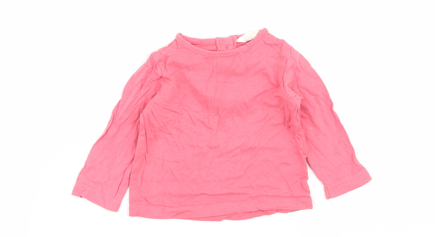 John Lewis Girls Pink   Basic T-Shirt Size 0-3 Months