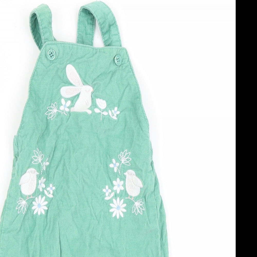 M&S Girls Green   Dungaree One-Piece Size 3-6 Months