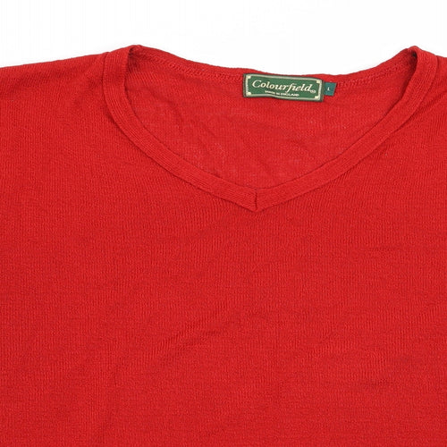 colourfield Womens Red   Basic T-Shirt Size L