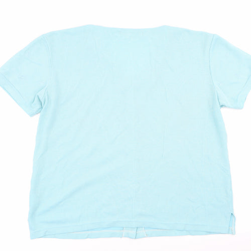 Papillon Womens Blue   Basic Button-Up Size M