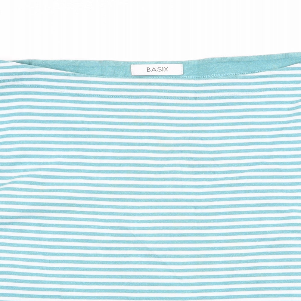 Basix Womens Multicoloured Striped  Basic T-Shirt Size 20