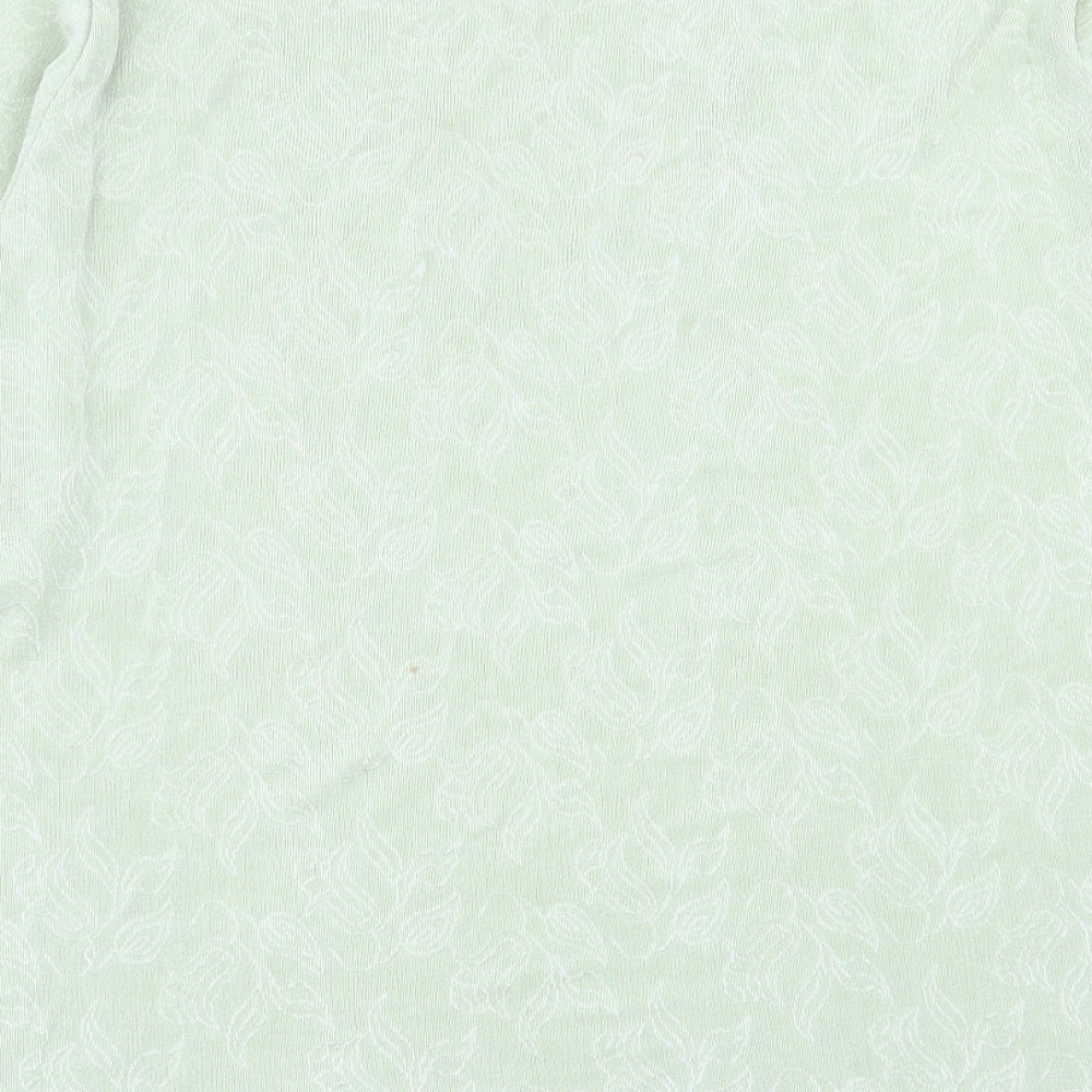 your sense Womens Green Floral  Basic T-Shirt Size 16