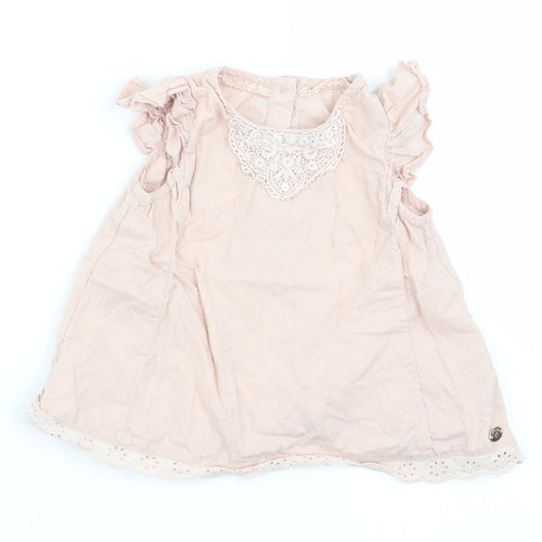 M Girls Pink Polka Dot  Fit & Flare  Size 9-12 Months