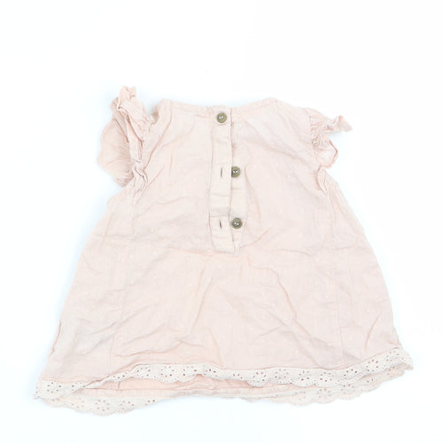 M Girls Pink Polka Dot  Fit & Flare  Size 9-12 Months