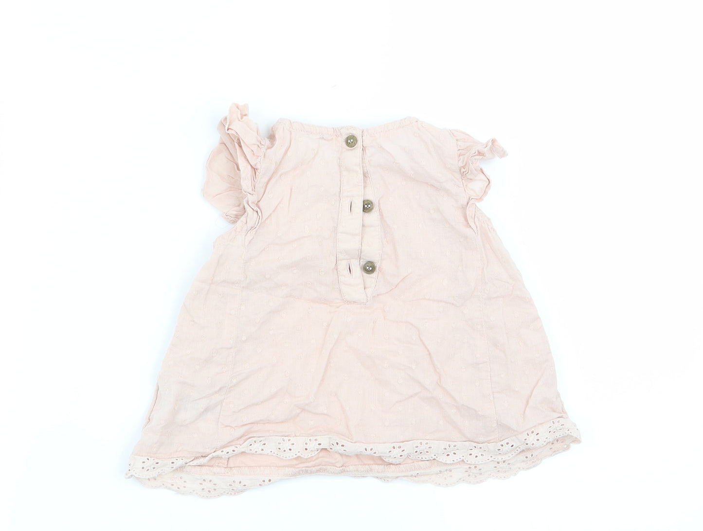 M Girls Pink Polka Dot  Fit & Flare  Size 9-12 Months