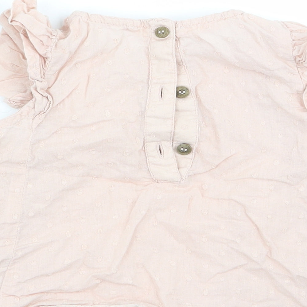M Girls Pink Polka Dot  Fit & Flare  Size 9-12 Months