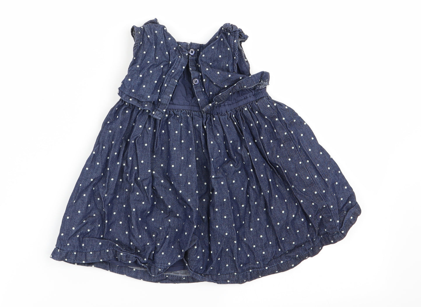 baby club Girls Blue Polka Dot  Fit & Flare  Size 9-12 Months
