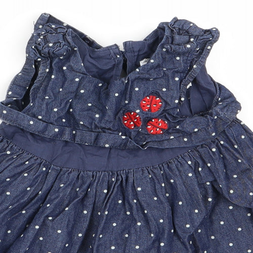 baby club Girls Blue Polka Dot  Fit & Flare  Size 9-12 Months