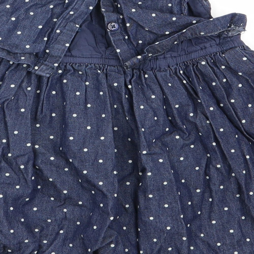 baby club Girls Blue Polka Dot  Fit & Flare  Size 9-12 Months