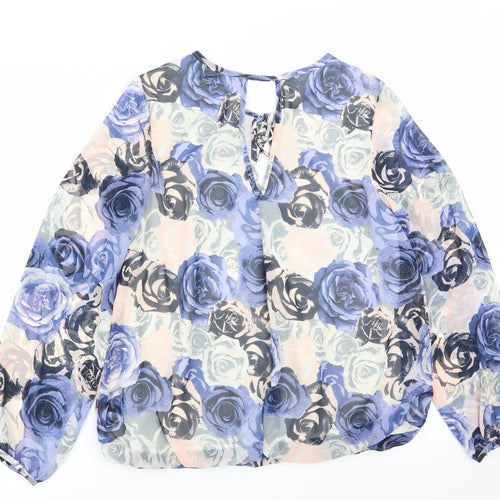 K&D Womens Multicoloured Floral  Basic Blouse Size 12