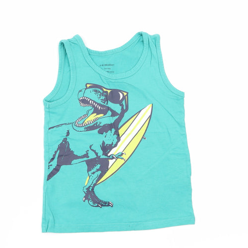 Primark Boys Green   Basic Tank Size 5-6 Years