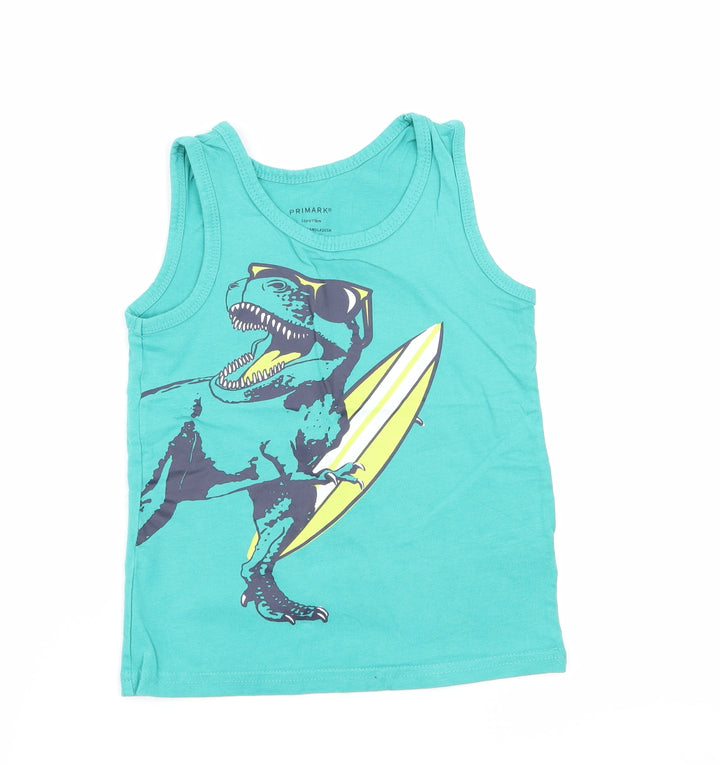 Primark Boys Green   Basic Tank Size 5-6 Years