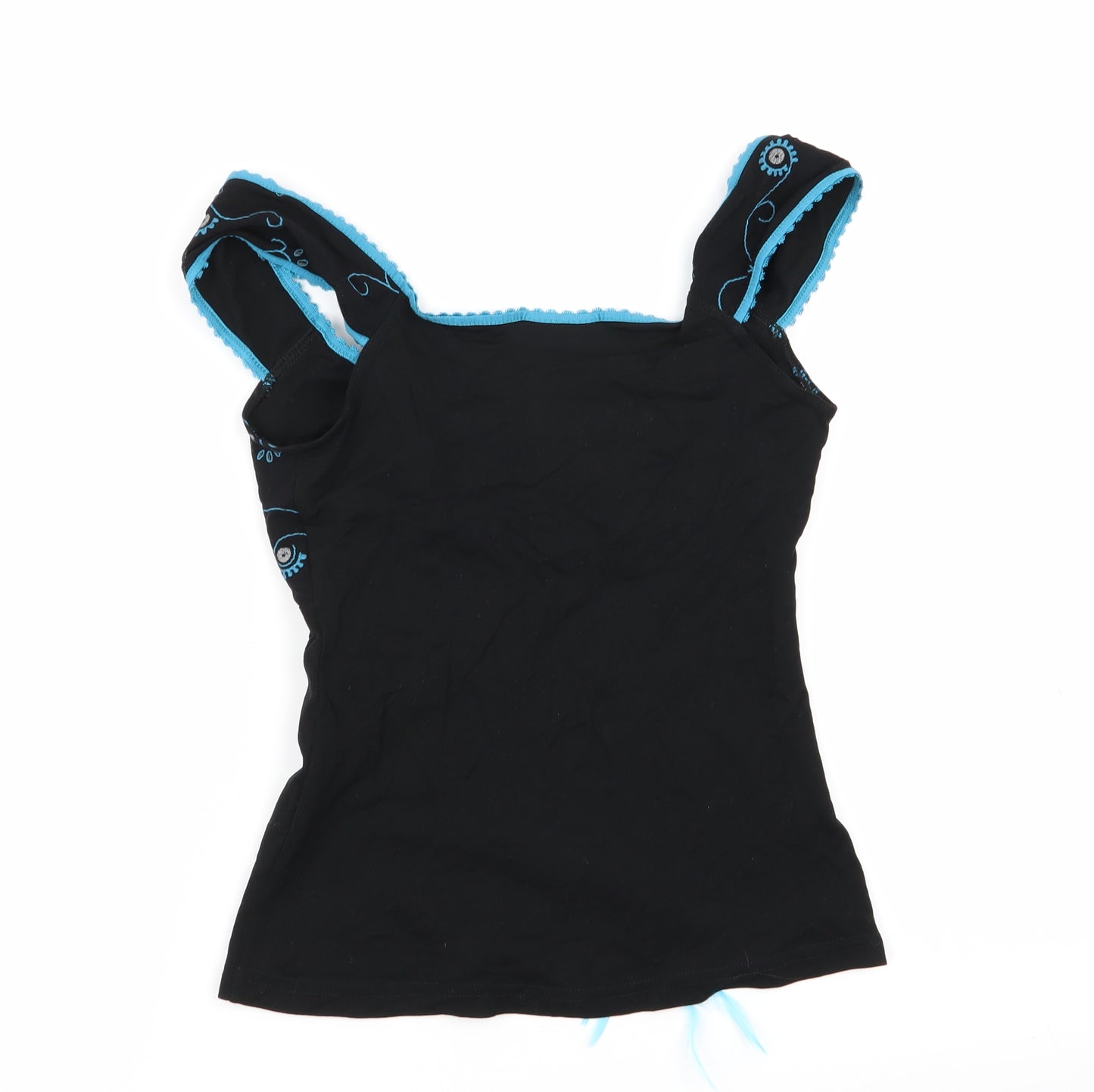 VIP Womens Black Geometric  Basic Tank Size 12