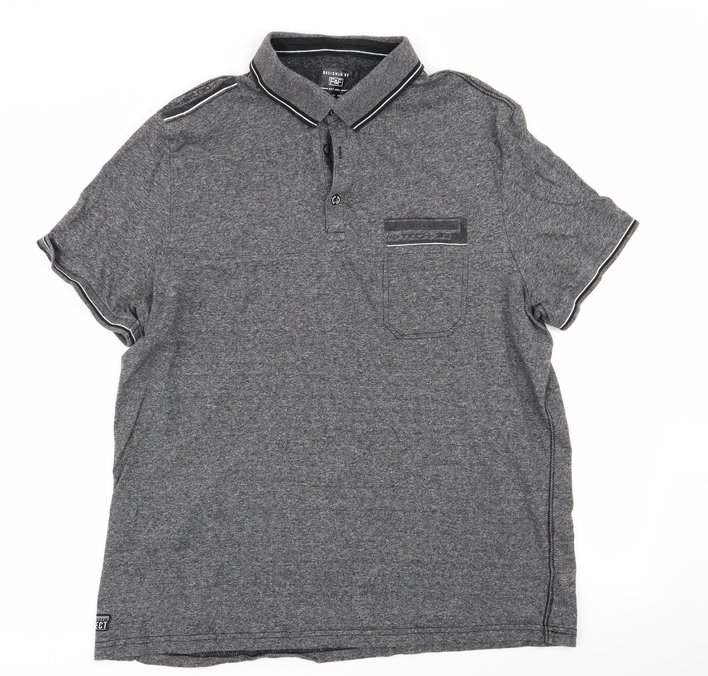 F&F Mens Grey    Polo Size XL