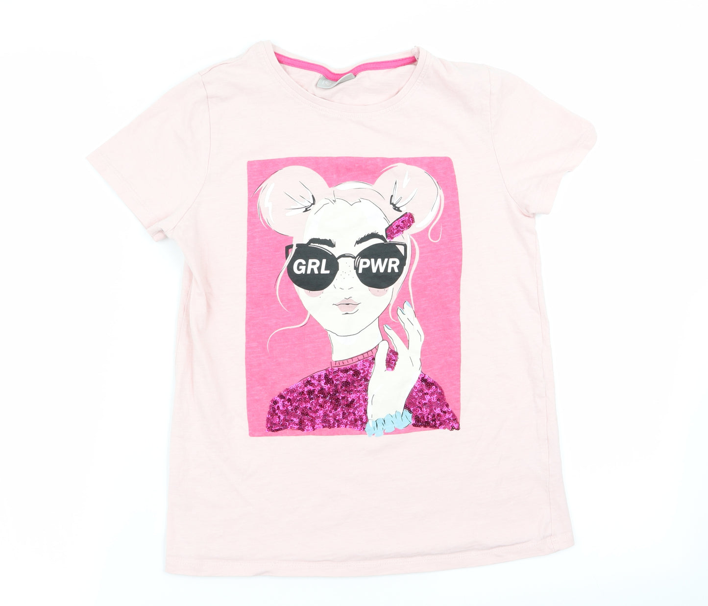 Matalan Girls Pink   Basic T-Shirt Size 12 Years